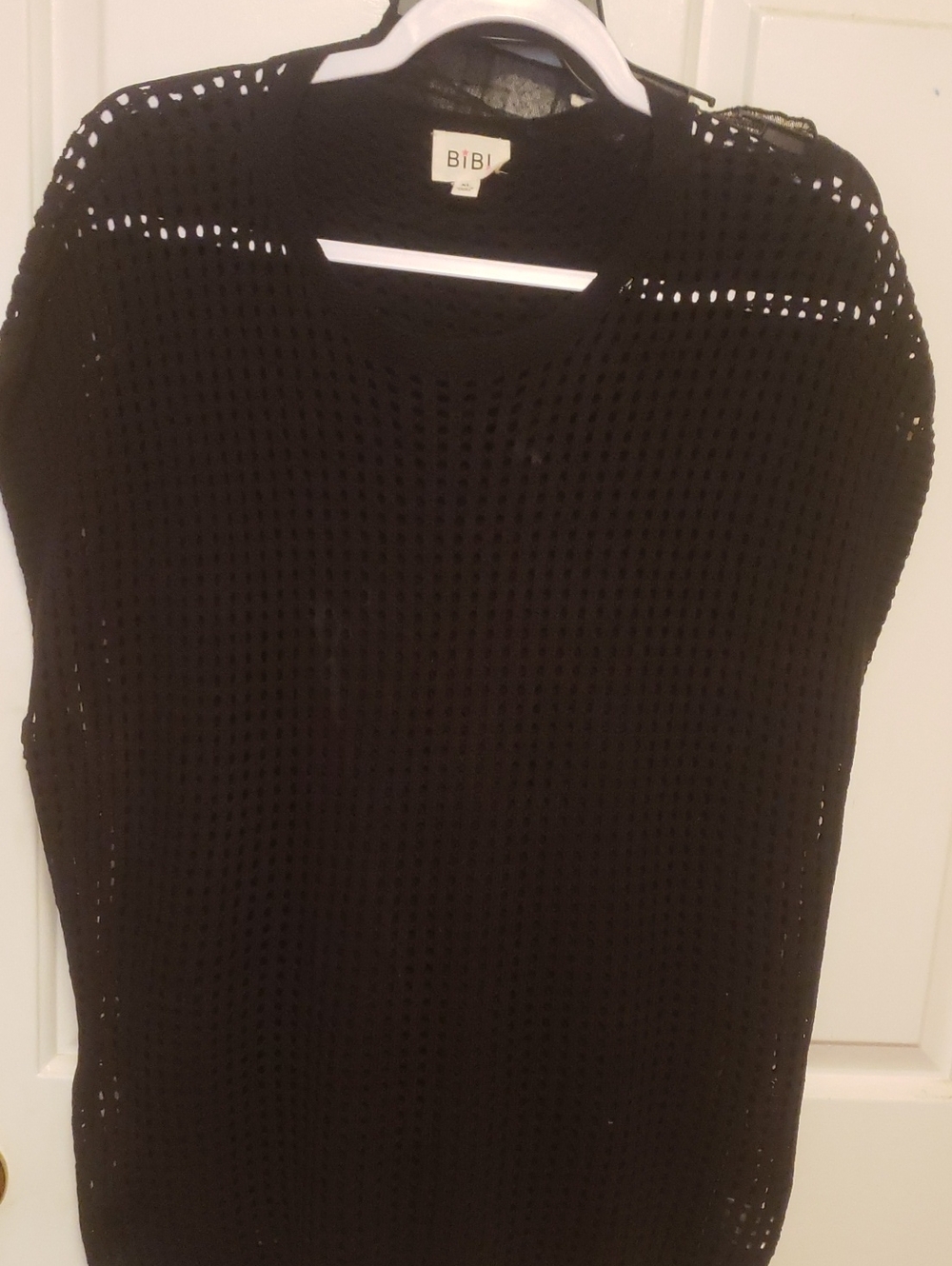 BiBi Black Open Mesh Top.